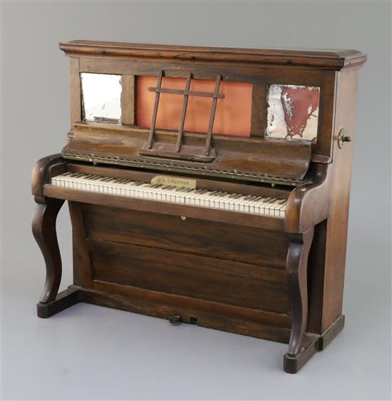 A Victorian novelty rosewood sewing cabinet, 13in. height 12in.